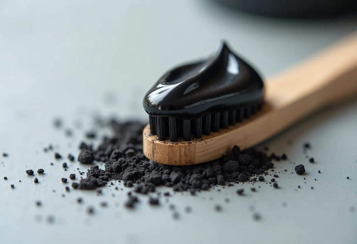 含活性炭的牙膏——黑色膏体与成分标识